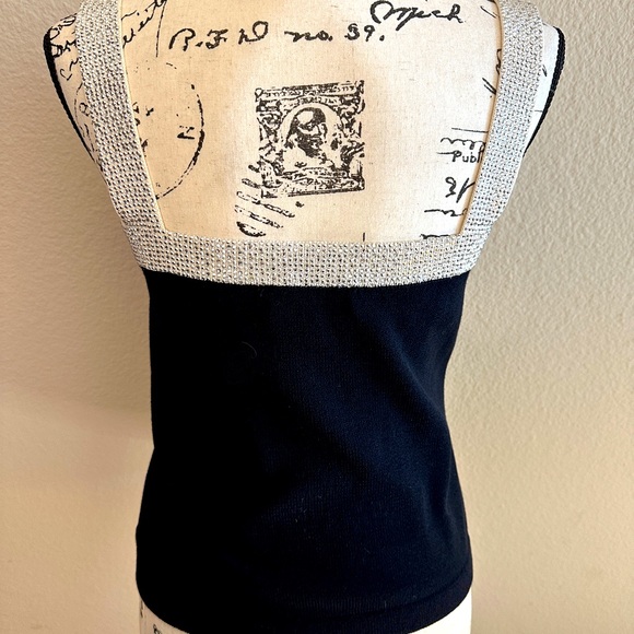 St. John Evening Knit Crystal Embellished Tank Top - Picture 3 of 4